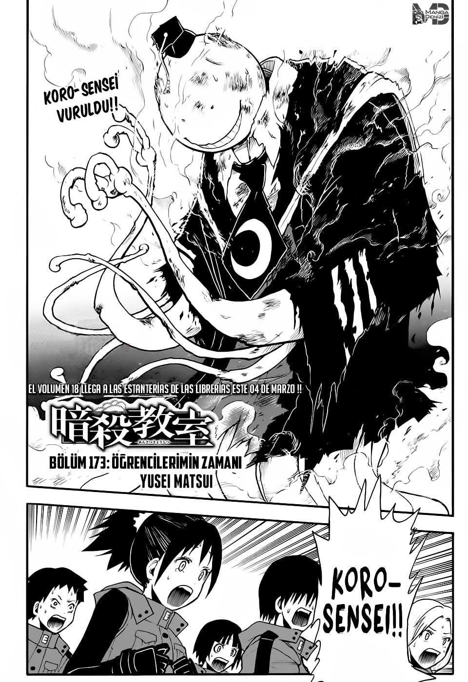 Assassination Classroom mangasının 173 bölümünün 3. sayfasını okuyorsunuz.