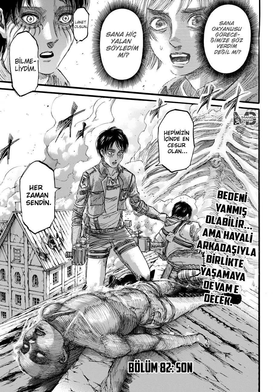 Attack on Titan mangasının 082 bölümünün 42. sayfasını okuyorsunuz.