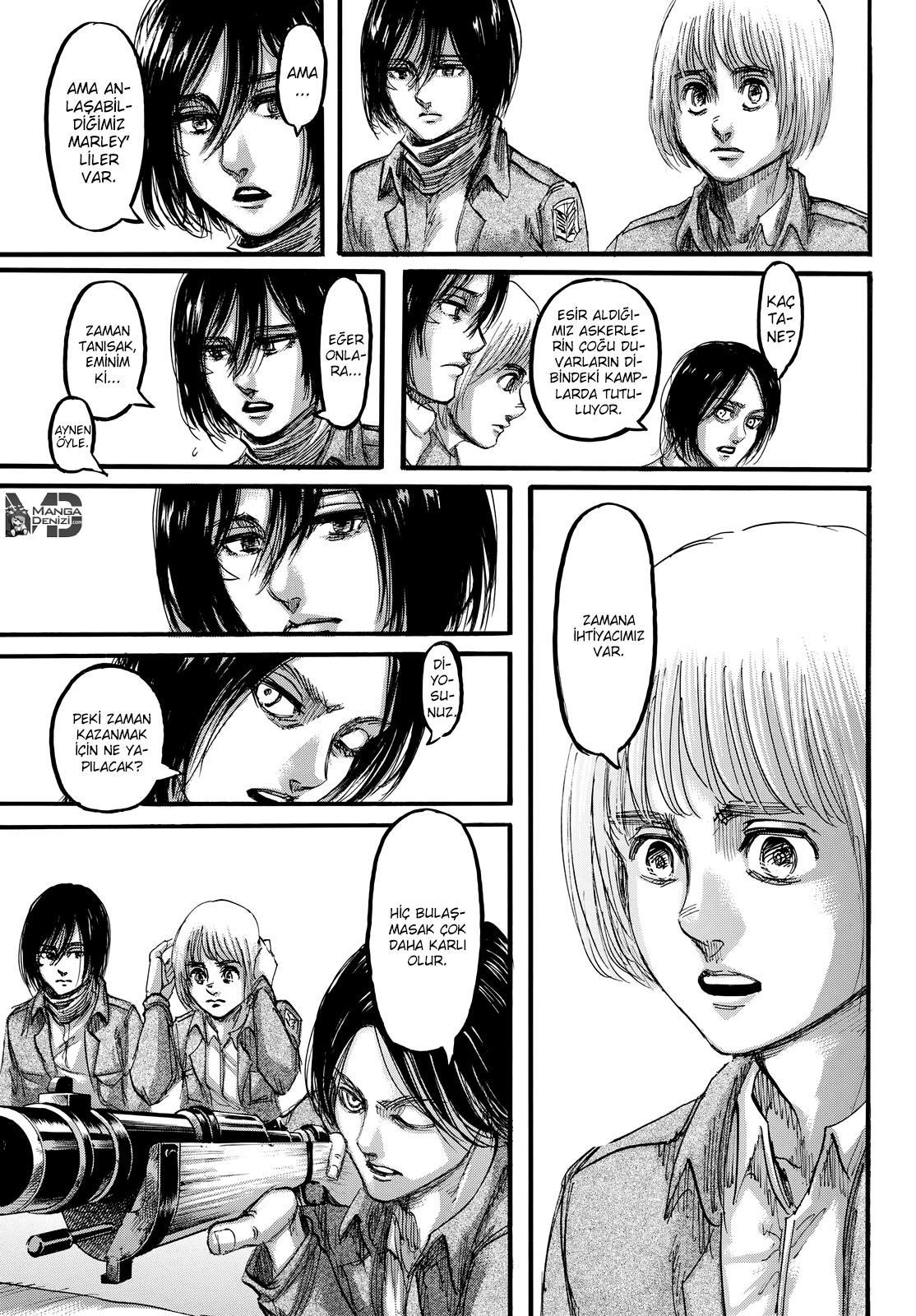 Attack on Titan mangasının 106 bölümünün 38. sayfasını okuyorsunuz.