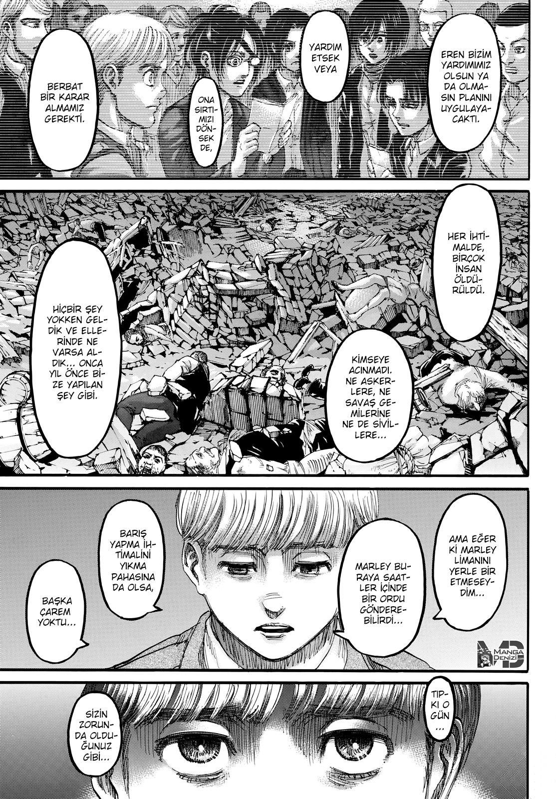 Attack on Titan mangasının 106 bölümünün 42. sayfasını okuyorsunuz.