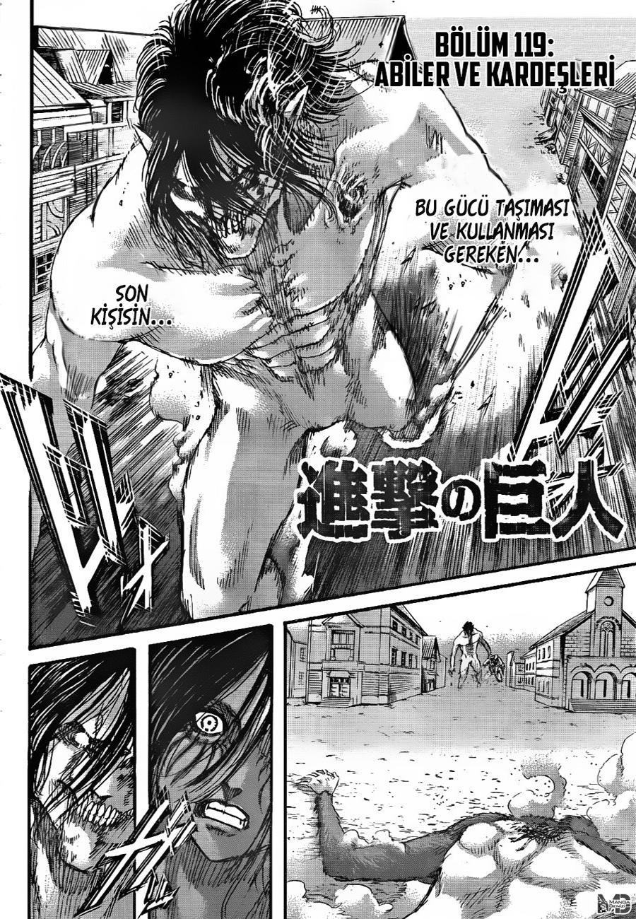 Attack on Titan mangasının 119 bölümünün 3. sayfasını okuyorsunuz.