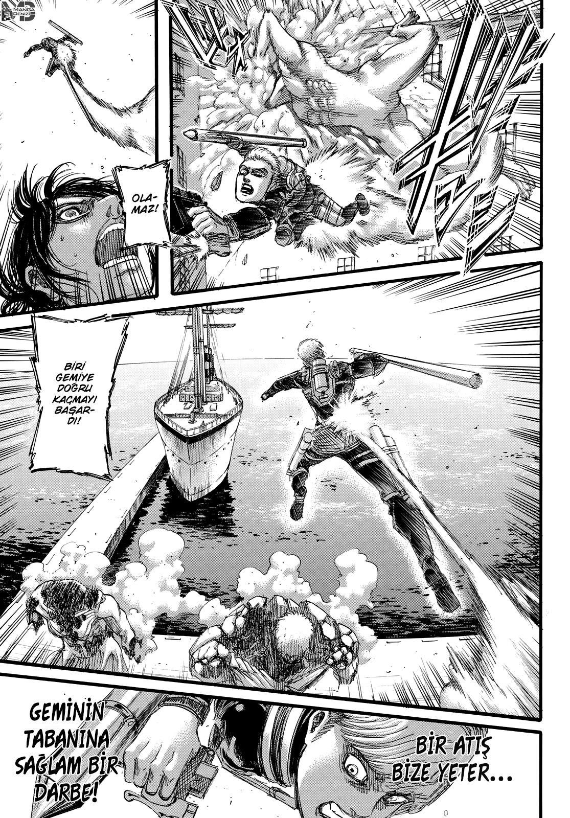 Attack on Titan mangasının 129 bölümünün 32. sayfasını okuyorsunuz.