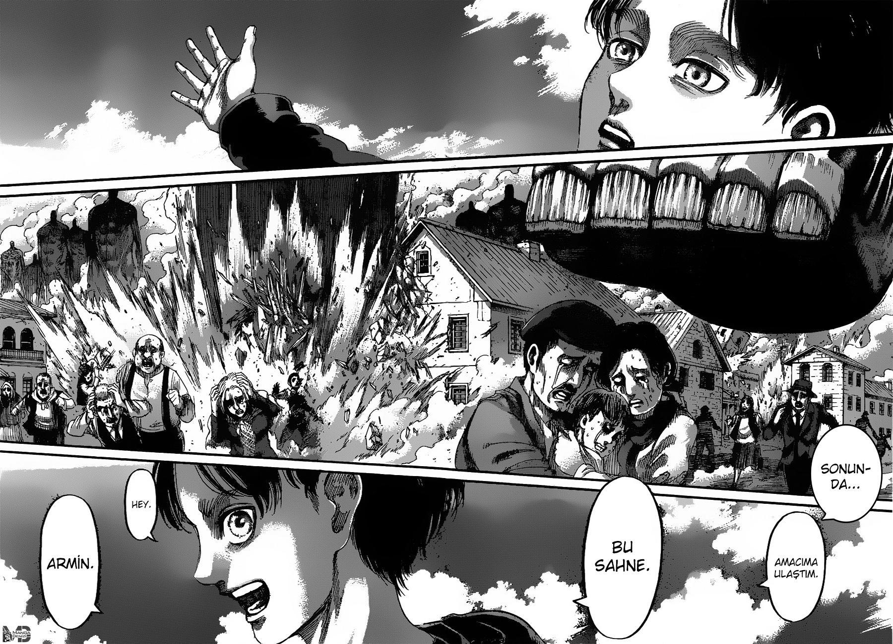 Attack on Titan mangasının 131 bölümünün 32. sayfasını okuyorsunuz.