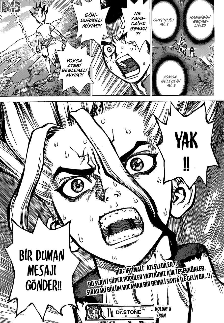 Dr. Stone mangasının 08 bölümünün 18. sayfasını okuyorsunuz.