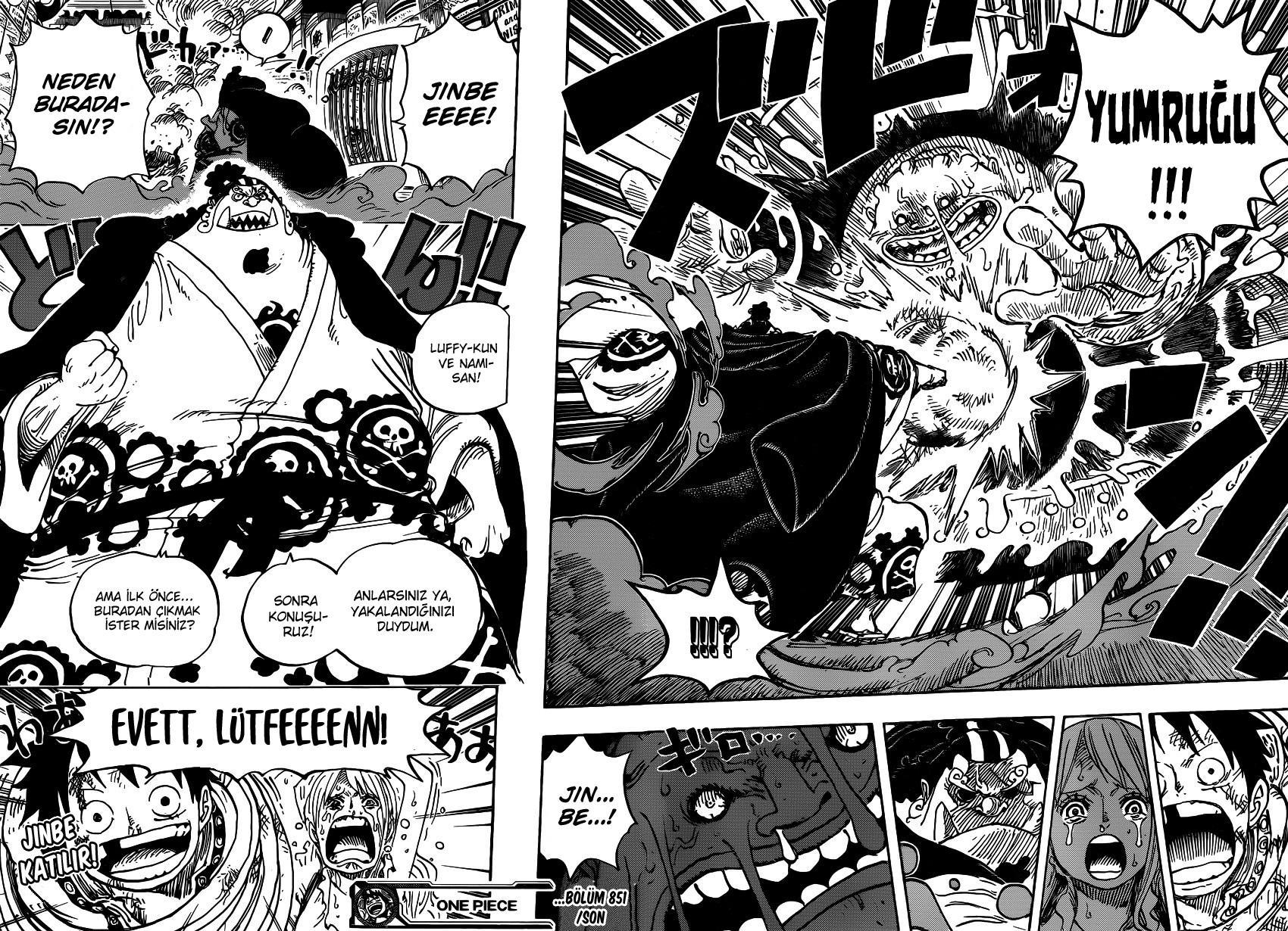 One Piece mangasının 0851 bölümünün 15. sayfasını okuyorsunuz.