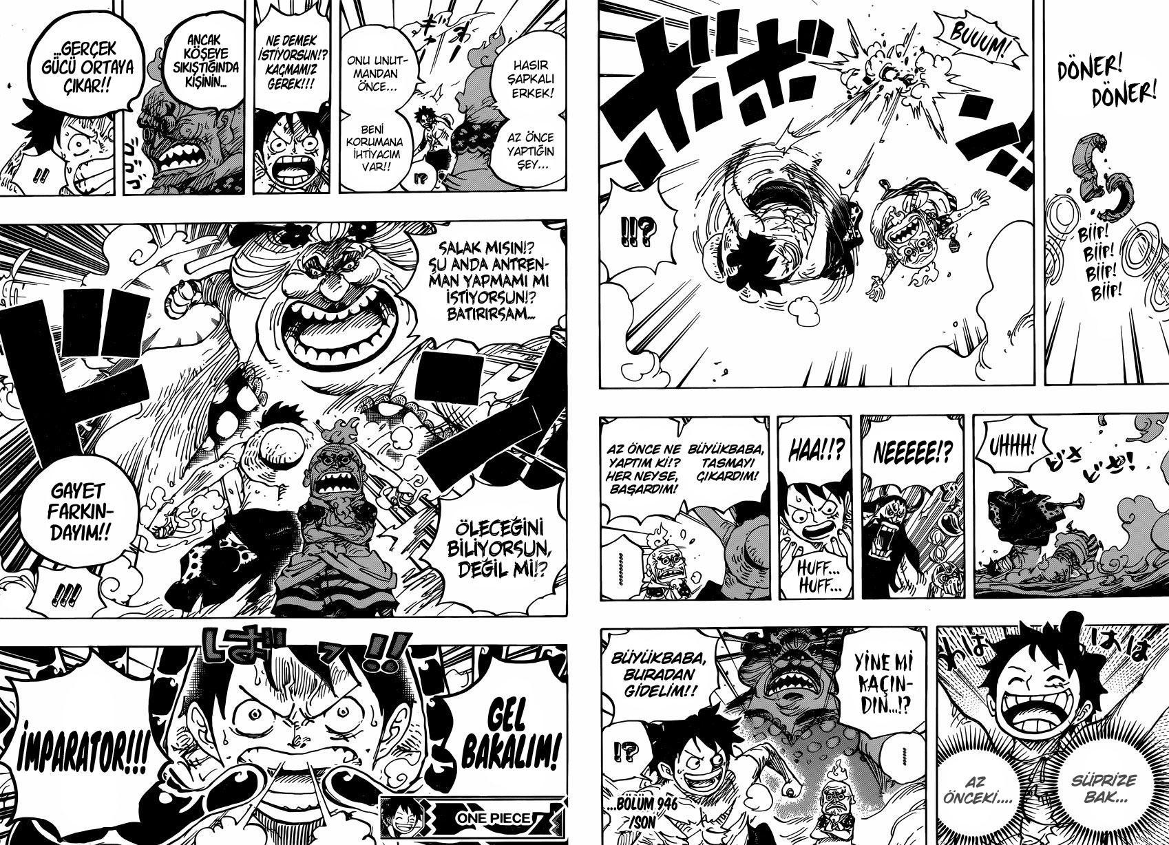 One Piece mangasının 0946 bölümünün 15. sayfasını okuyorsunuz.