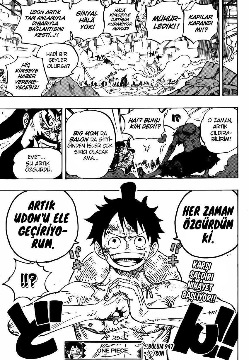 One Piece mangasının 0947 bölümünün 17. sayfasını okuyorsunuz.