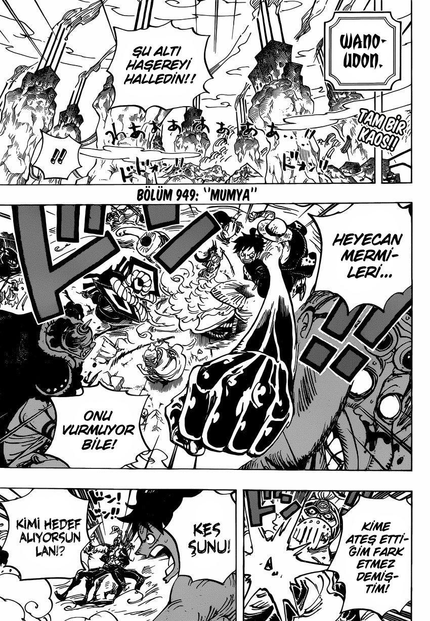 One Piece mangasının 0949 bölümünün 3. sayfasını okuyorsunuz.