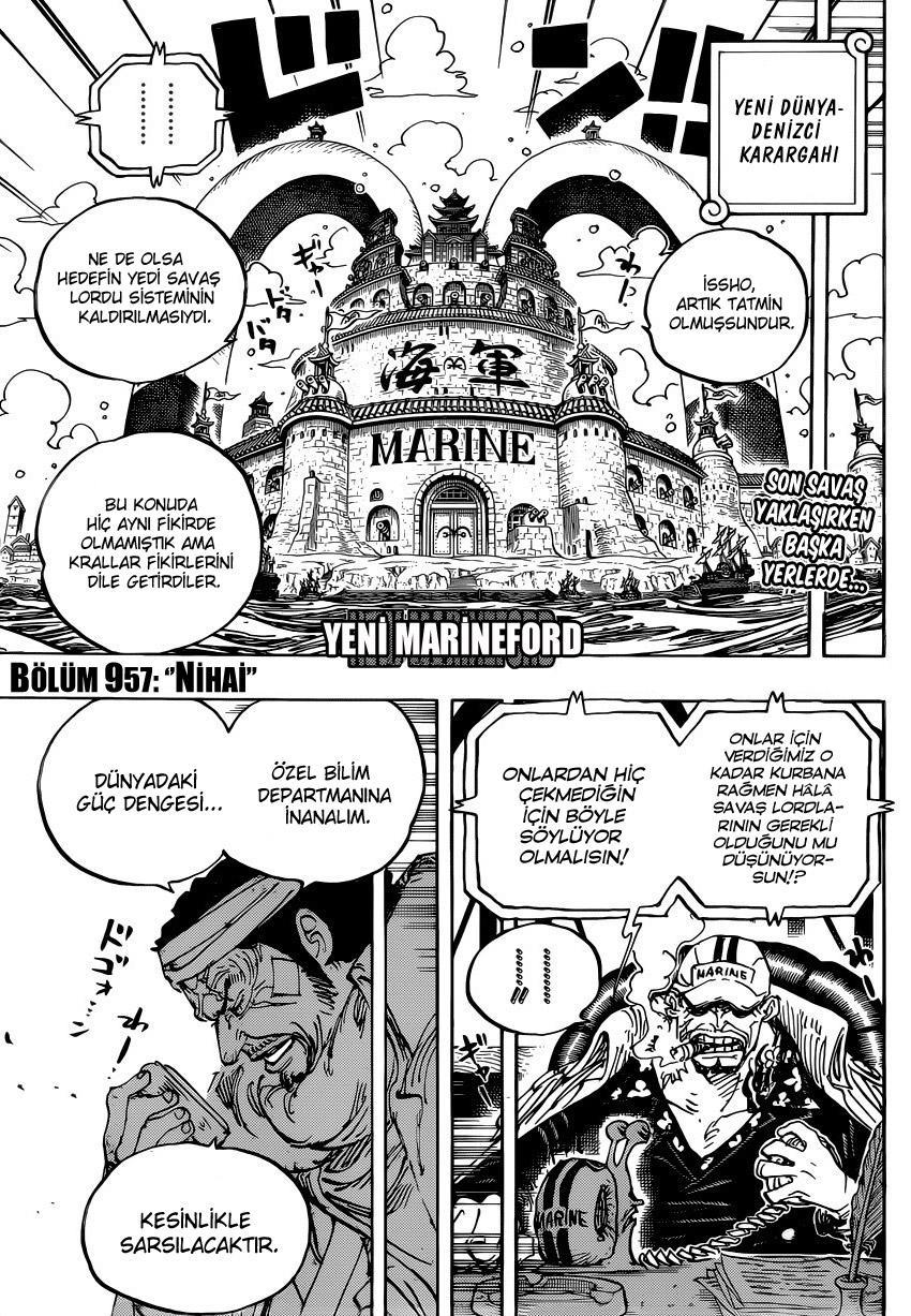 One Piece mangasının 0957 bölümünün 3. sayfasını okuyorsunuz.