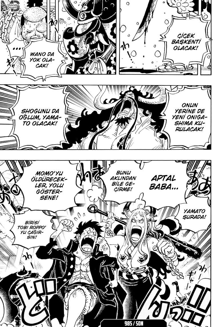 One Piece mangasının 0985 bölümünün 17. sayfasını okuyorsunuz.