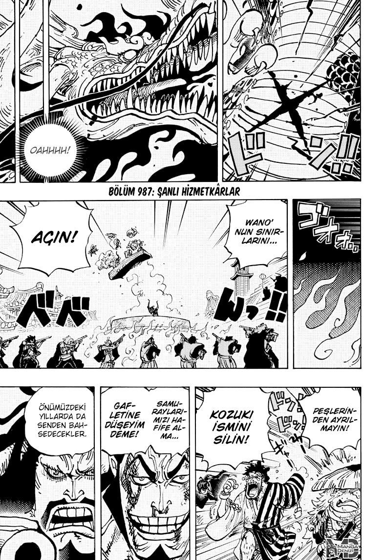 One Piece mangasının 0987 bölümünün 3. sayfasını okuyorsunuz.
