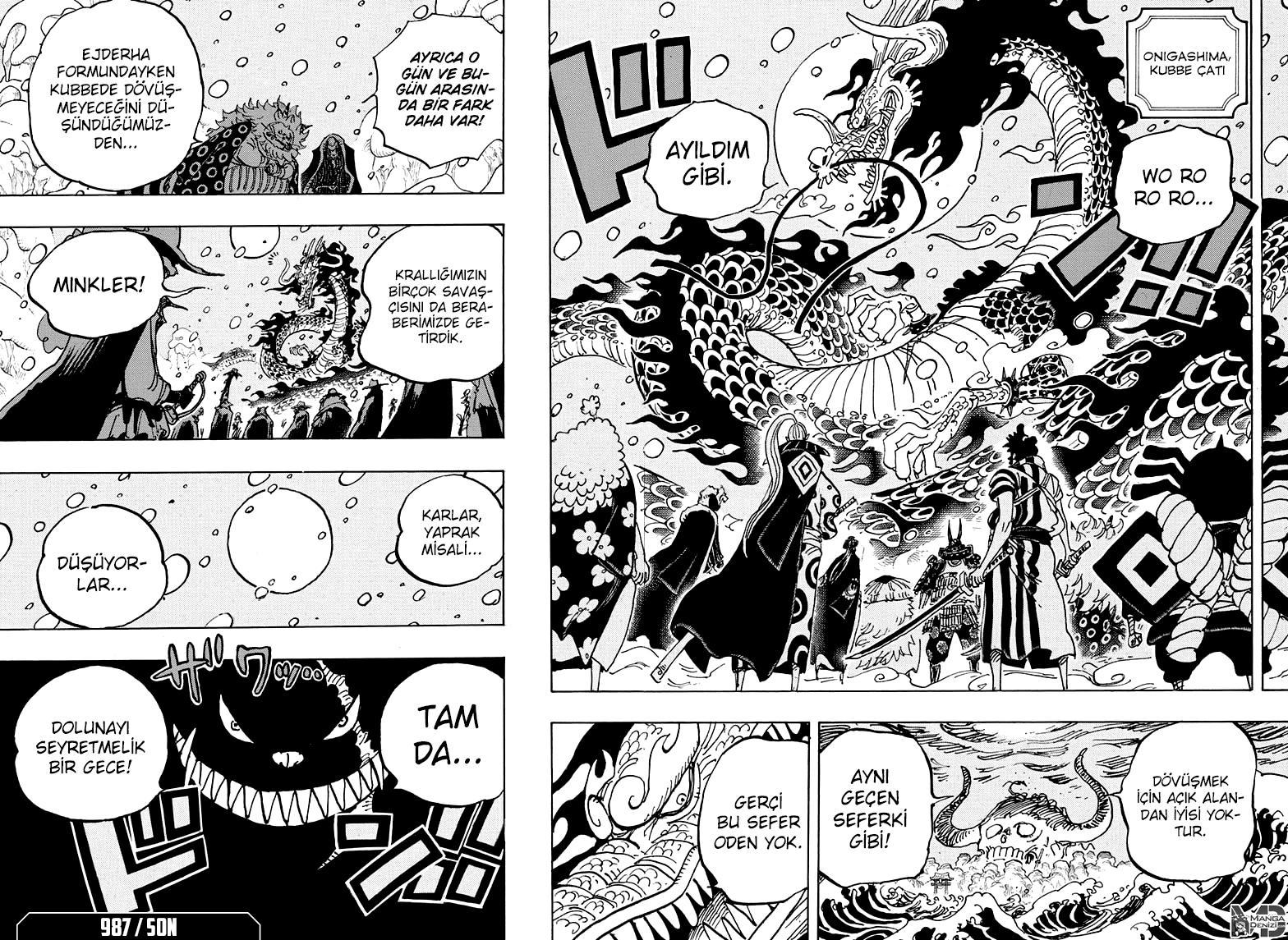 One Piece mangasının 0987 bölümünün 14. sayfasını okuyorsunuz.