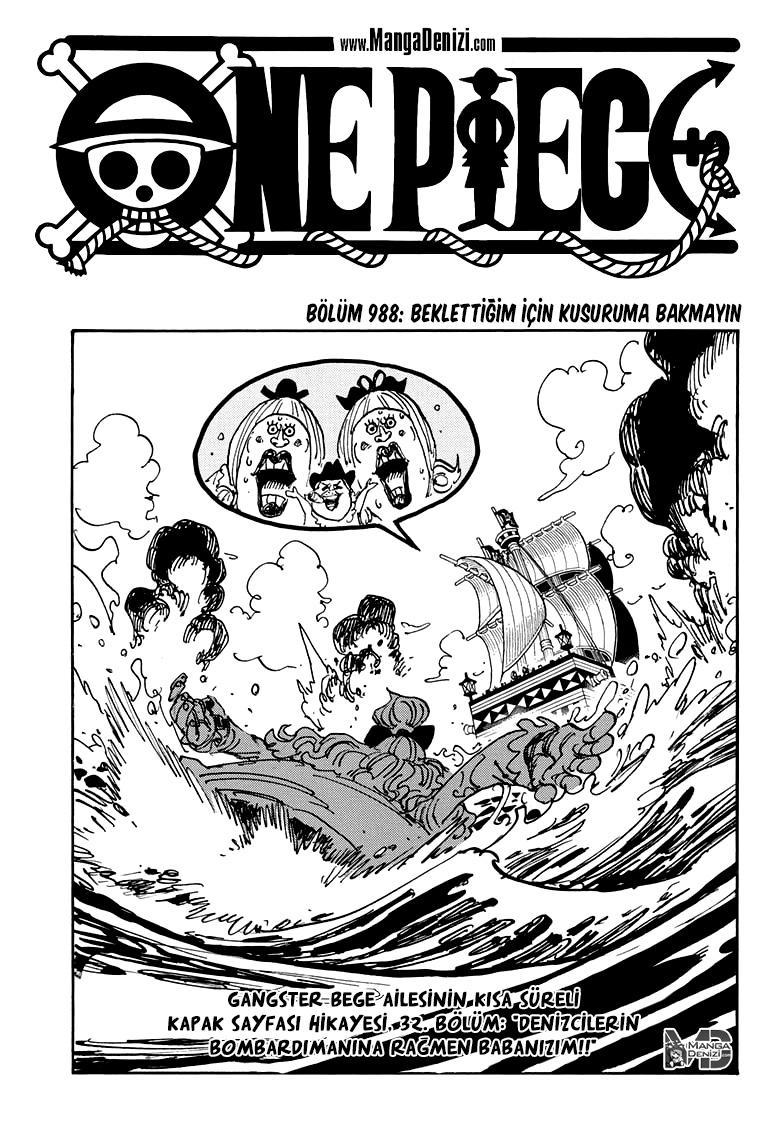 One Piece mangasının 0988 bölümünün 2. sayfasını okuyorsunuz.