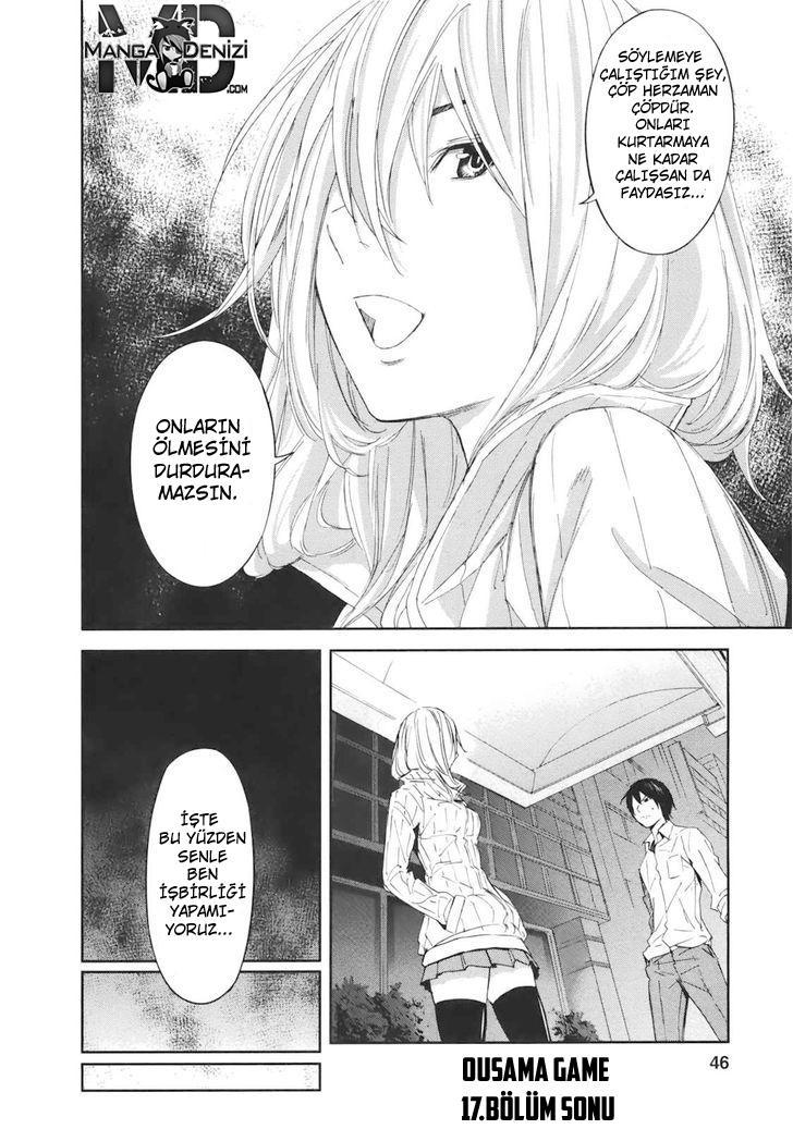 Ousama Game mangasının 17 bölümünün 23. sayfasını okuyorsunuz.