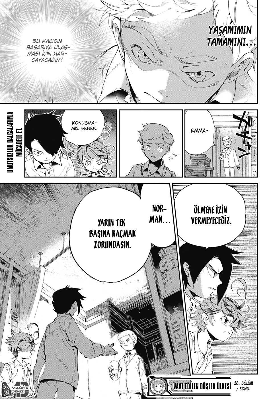 The Promised Neverland mangasının 026 bölümünün 20. sayfasını okuyorsunuz.