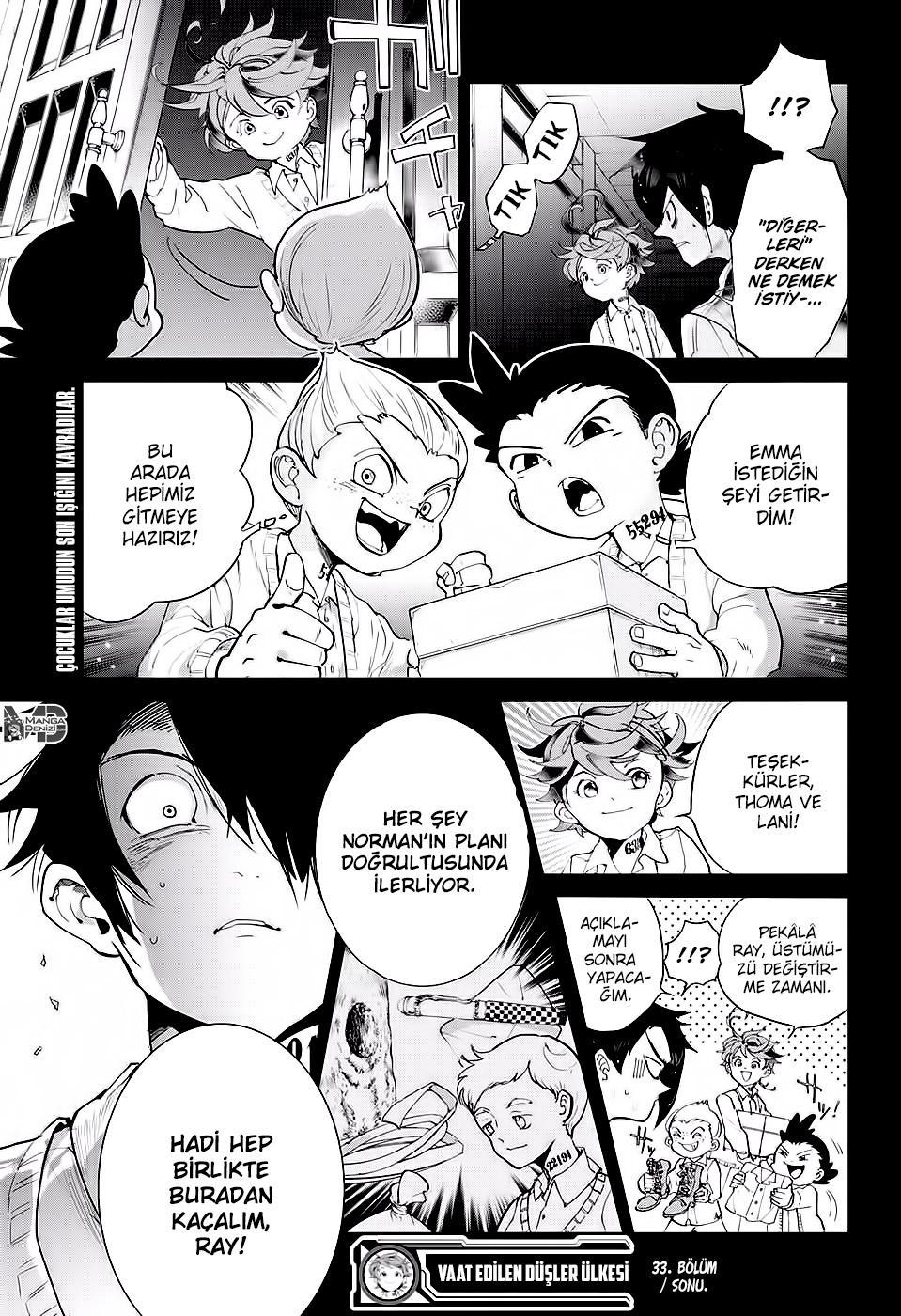 The Promised Neverland mangasının 033 bölümünün 19. sayfasını okuyorsunuz.