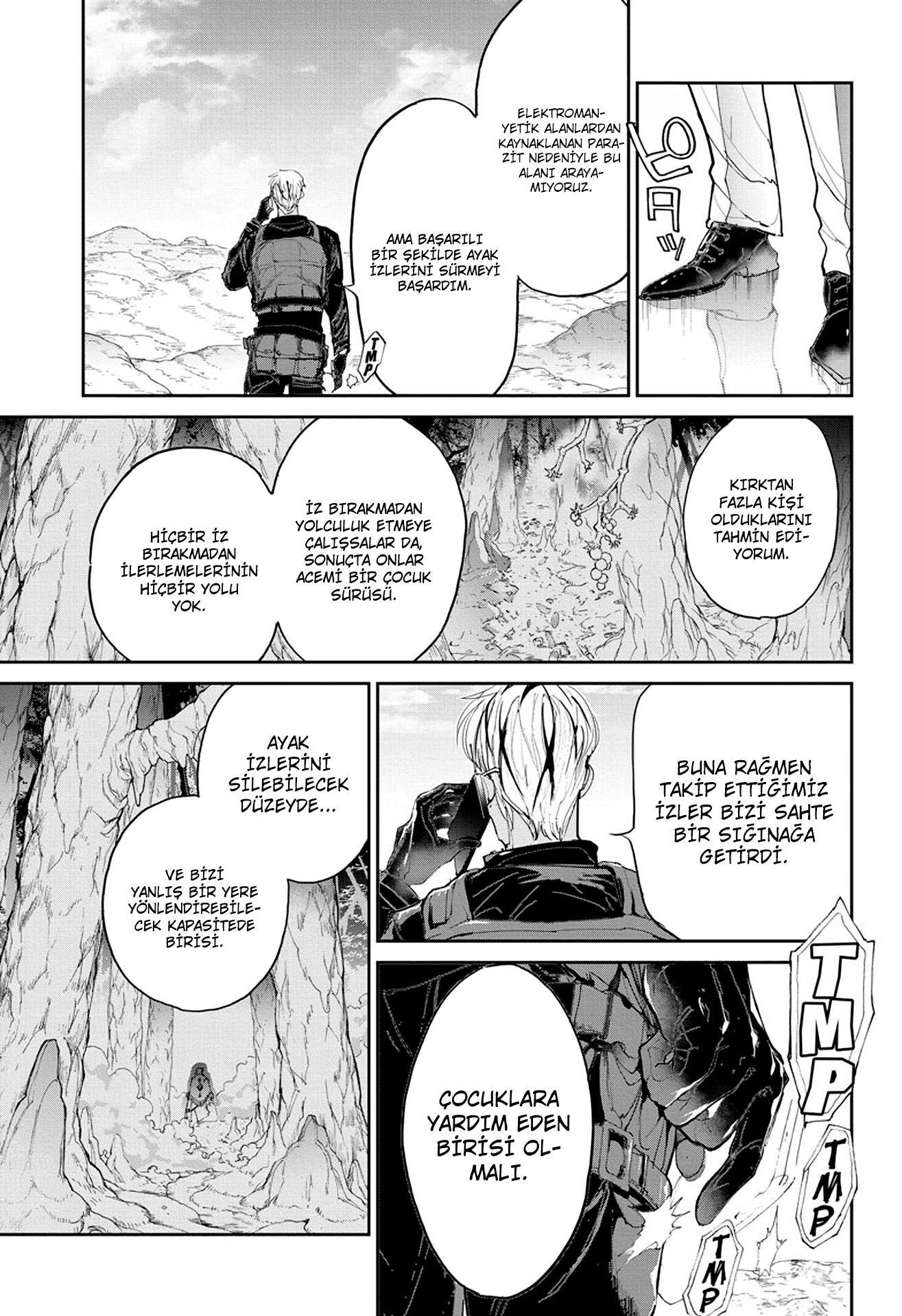The Promised Neverland mangasının 098 bölümünün 18. sayfasını okuyorsunuz.