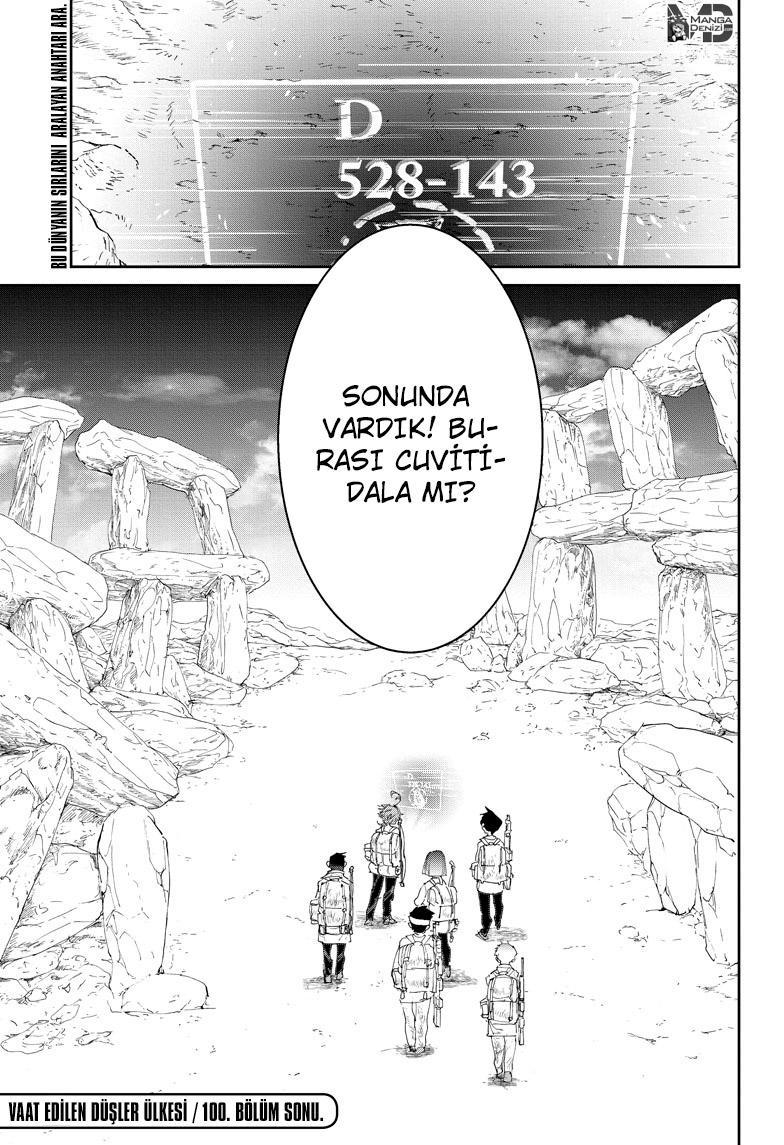 The Promised Neverland mangasının 100 bölümünün 20. sayfasını okuyorsunuz.