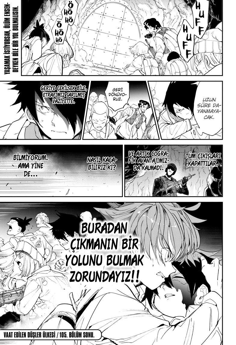 The Promised Neverland mangasının 105 bölümünün 20. sayfasını okuyorsunuz.
