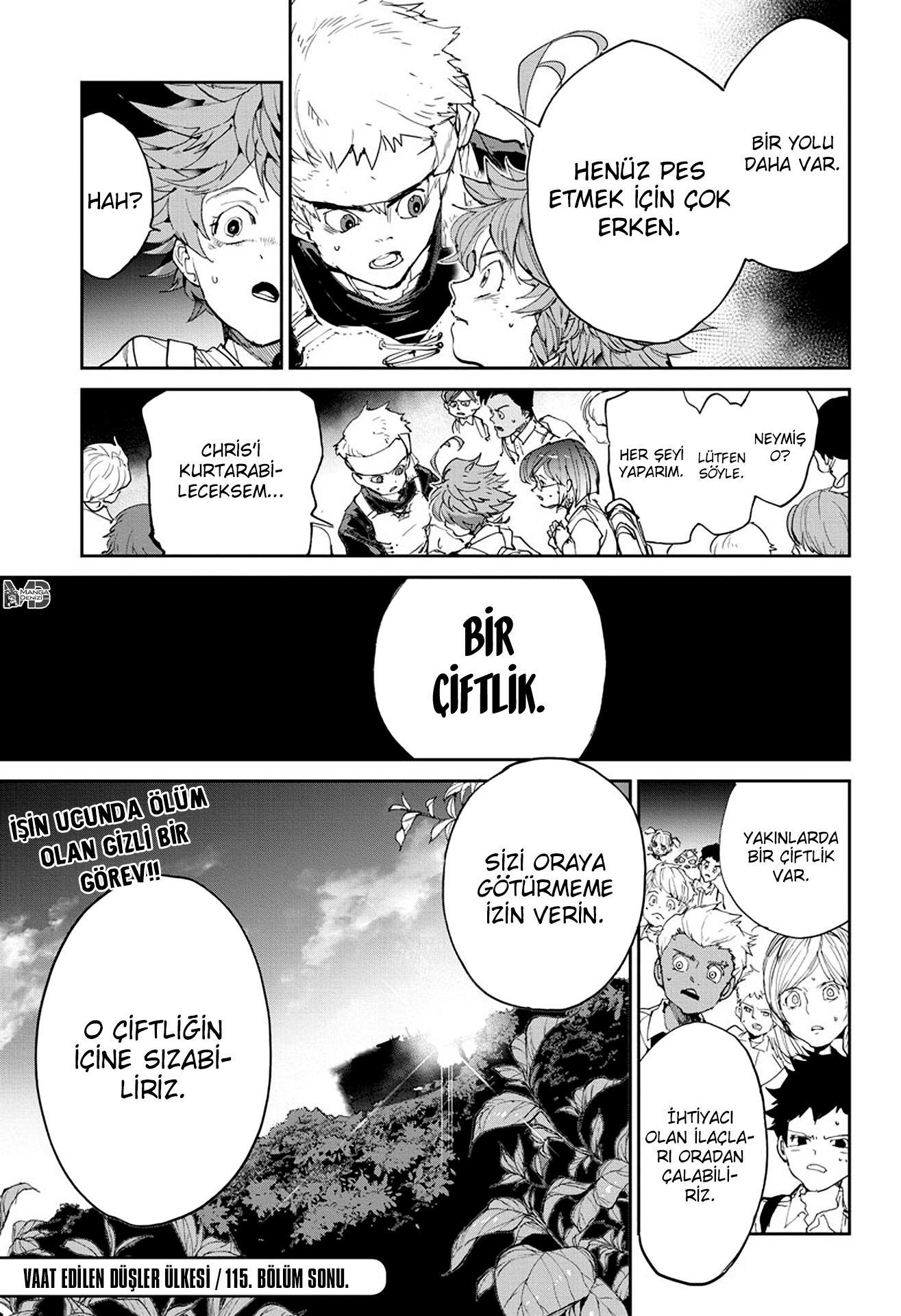 The Promised Neverland mangasının 115 bölümünün 20. sayfasını okuyorsunuz.