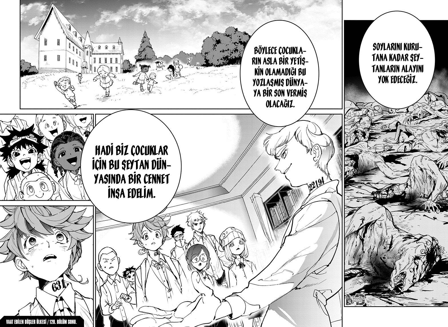 The Promised Neverland mangasının 120 bölümünün 18. sayfasını okuyorsunuz.