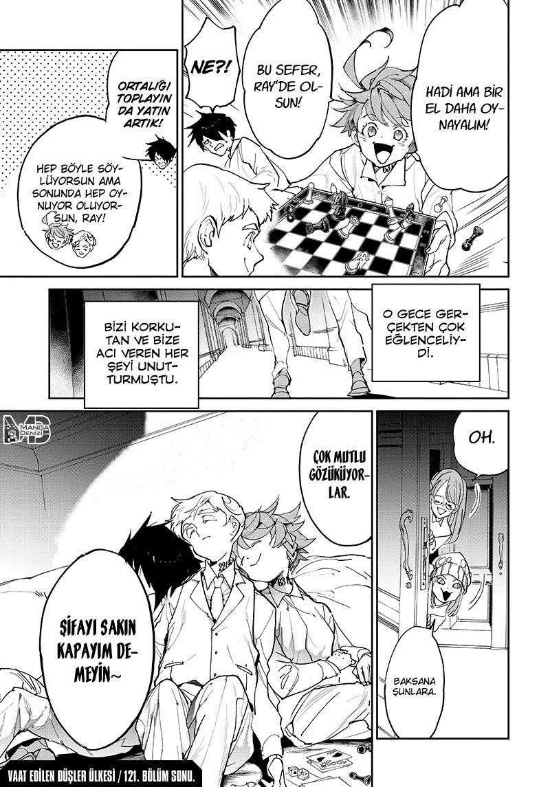 The Promised Neverland mangasının 121 bölümünün 20. sayfasını okuyorsunuz.