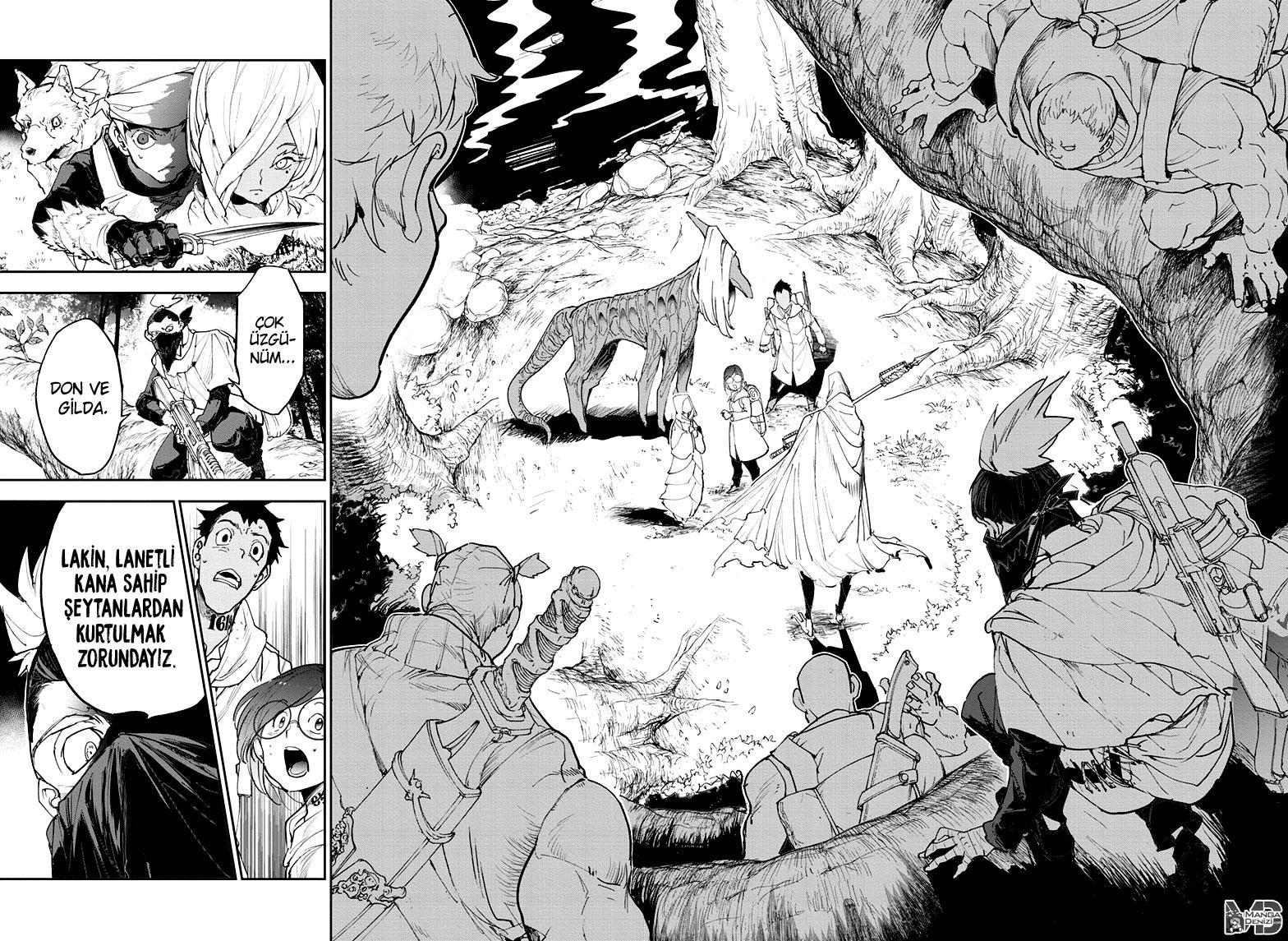 The Promised Neverland mangasının 143 bölümünün 18. sayfasını okuyorsunuz.