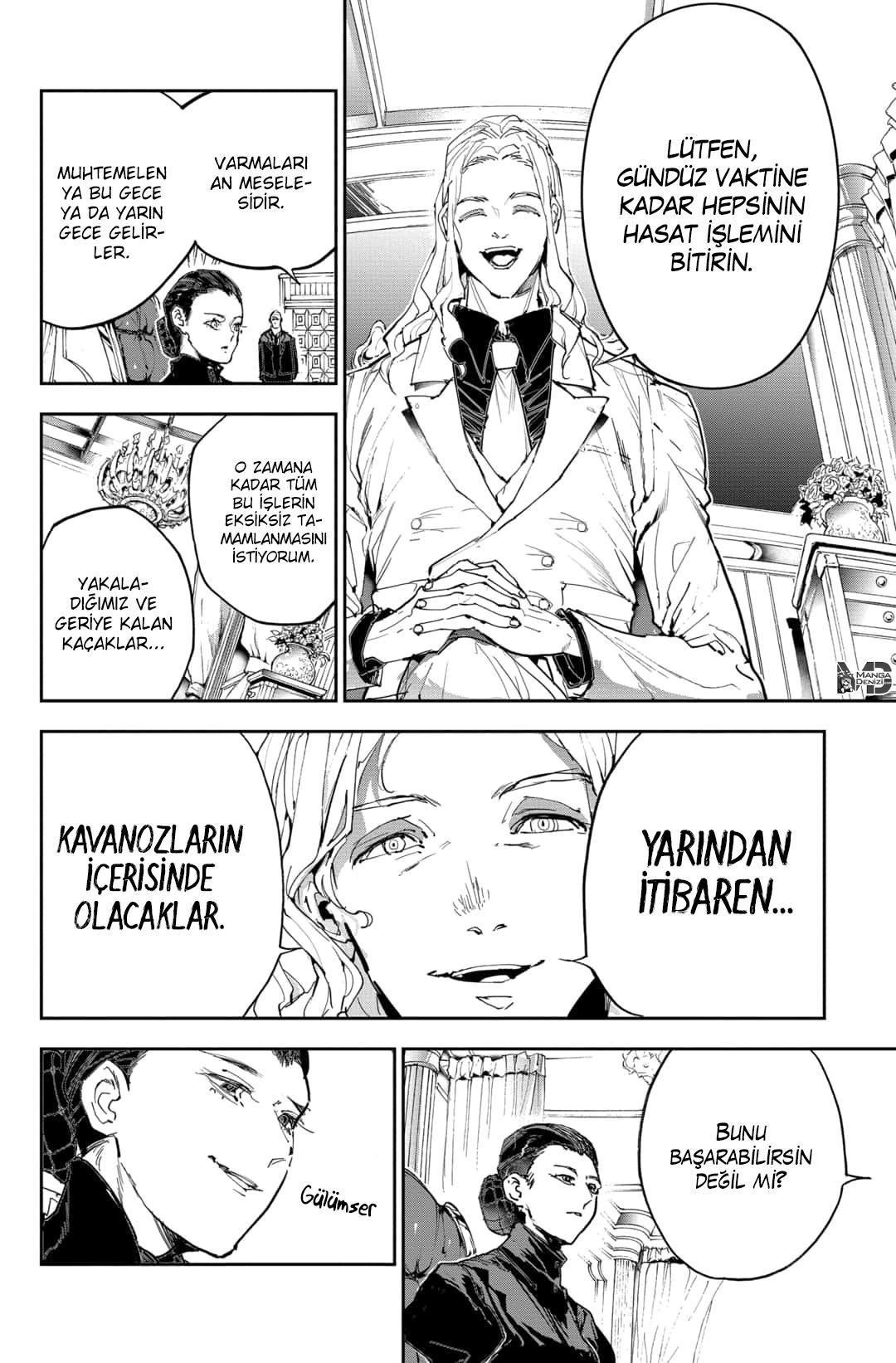 The Promised Neverland mangasının 165 bölümünün 14. sayfasını okuyorsunuz.