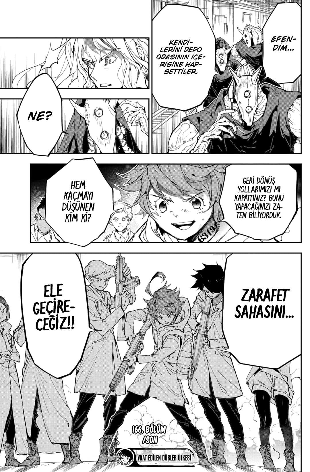 The Promised Neverland mangasının 166 bölümünün 20. sayfasını okuyorsunuz.