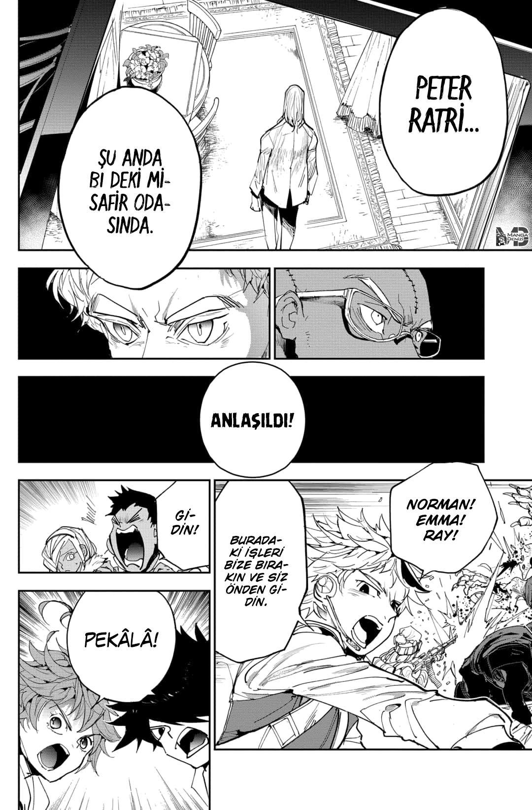 The Promised Neverland mangasının 167 bölümünün 16. sayfasını okuyorsunuz.