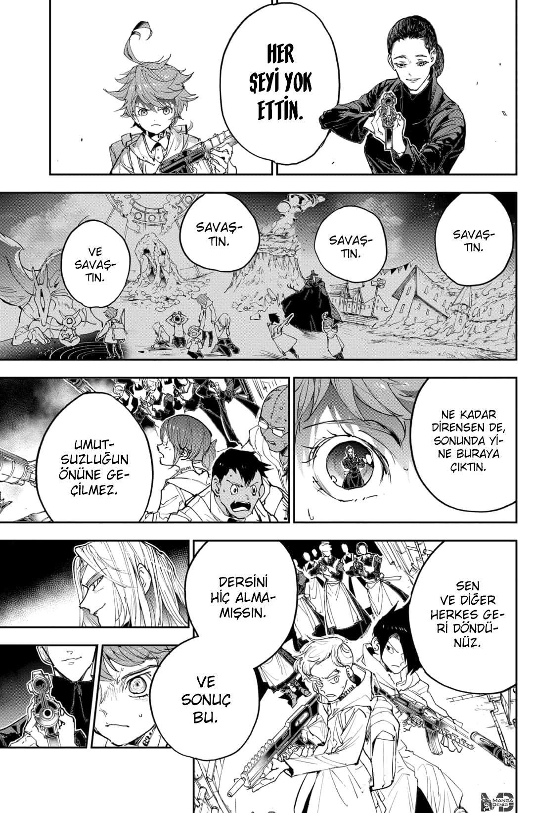 The Promised Neverland mangasının 169 bölümünün 18. sayfasını okuyorsunuz.